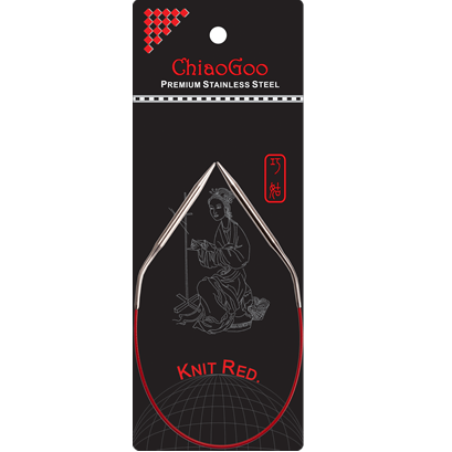 Круговые металлические спицы ChiaoGoo Knit Red, 30 см, 1.5-5 мм — фото в интернет-магазине Моточки Клубочки
