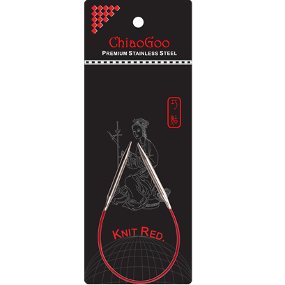 Круговые металлические спицы ChiaoGoo Knit Red, 23 см, 1,5-5 мм — фото в интернет-магазине Моточки Клубочки